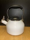 Chantal white enamel-on-steel teakettle 1.7 qt