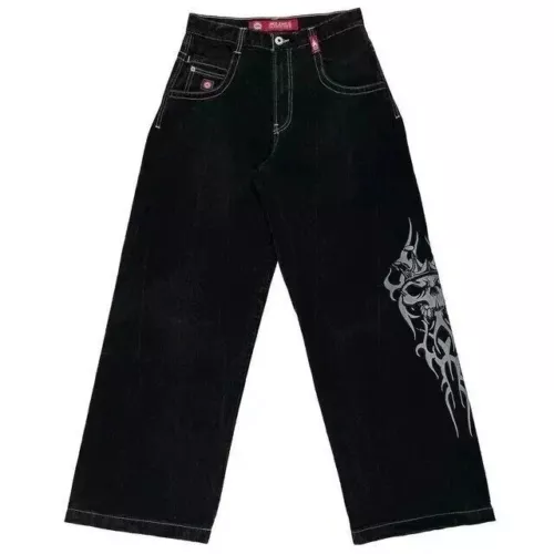 Unisex JNCO Hip-Hop Baggy Freizeit Skateboard Denim Retro weites Bein Hose Jeans - Bild 27 von 36