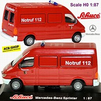 Mercedes-Benz Sprinter Feuerwehr NüRnberg Notruf 112 1995-2001 Rot 1:87 Schuco