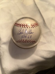 Bob Feller Cleveland Indians HOF 62 Autographed Baseball