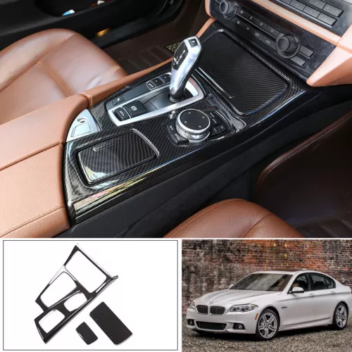 Carbon Fiber Center Console Gear Shift Panel For BMW 5 Series F10 F07 2011-2017 - Picture 2 of 11