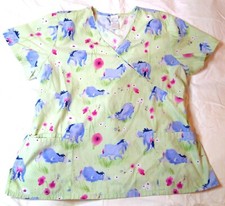 Disney Eeyore Pattern used scrub top XL