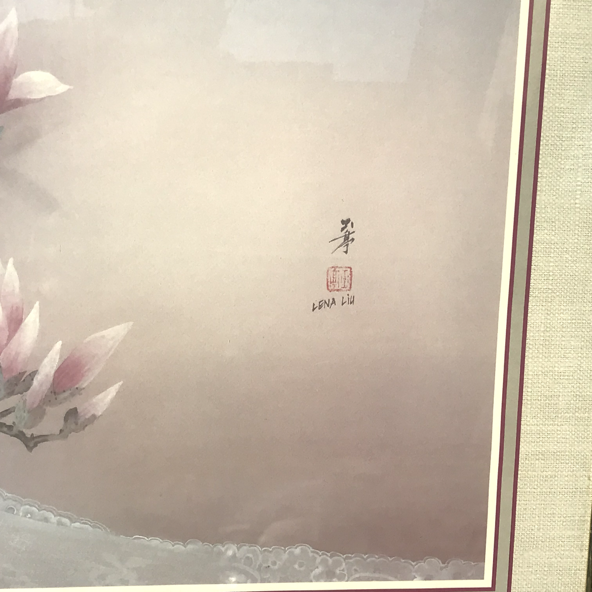 LENA LIU Stunning Flowers Framed & Matted Signed Lithograph | eBay