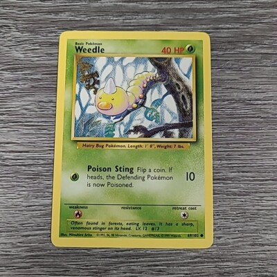 Weedle Pokemon TCG 1999 Base Set Card WOTC 69/102 - LP | eBay