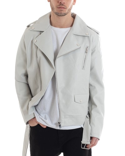 Giubbotto Uomo Biker Chiodo Ecopelle Casual Vari Colori - Foto 19 di 34
