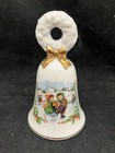 Avon Vintage Christmas Bell 1986 Boy and Girl Ice Skating 5"