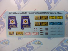 Alabama State Trooper 1/24/25 Water slide Decal Set Vintage Markings  Plates