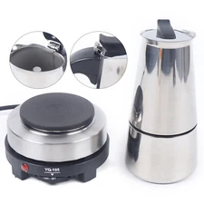Coffee Maker,Stovetop Espresso Coffee Maker Moka Coffee Pot with Electric Stove