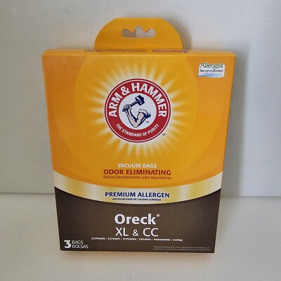 3 Arm & Hammer Premium Allergen Vacuum Bags for Oreck XL & CC New
