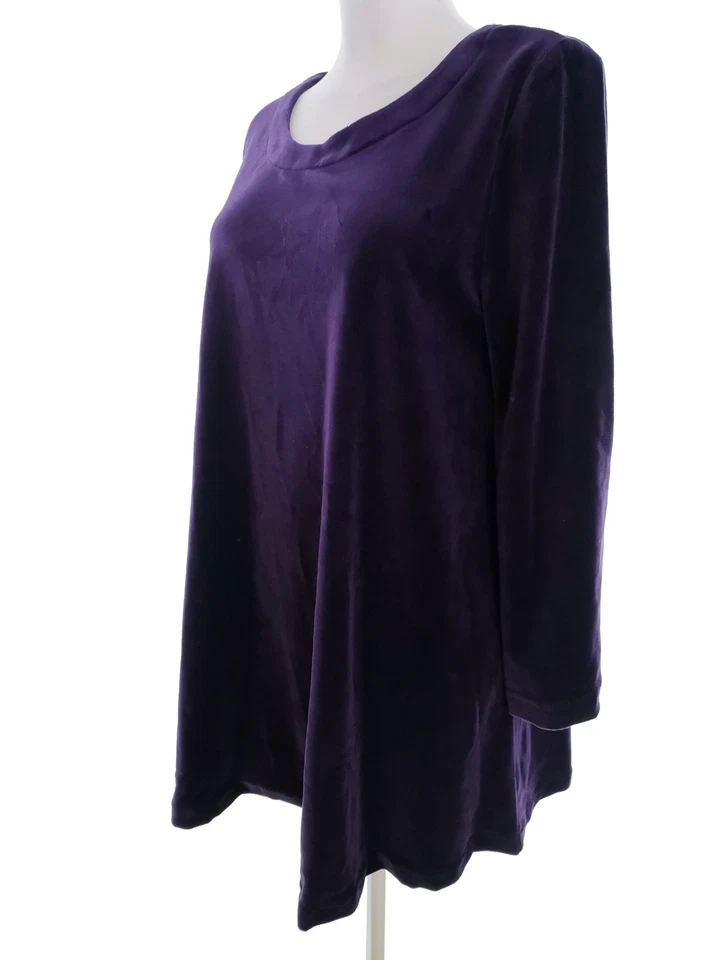 Sahara T. 3 (48) Morado Longitud hasta la rodilla Vestido de punto Algodón Mang - Imagen 2 de 4