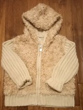 GIRLS JACKET NEXT - HOODED ZIP UP FLEECE TOP - AGE 2-3 YEARS