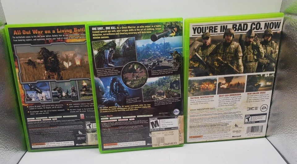 Lot of 3 XBOX 360 Games, Battlefield 2, Sniper Ghost Warrior, Bad Company Battle - Image 2 of 4