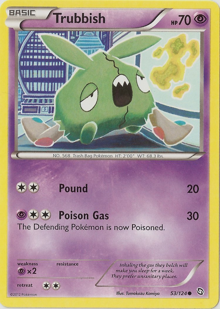 Pokemon - Trubbish - 53/124 - Common - BW - Dragons Exalted - NM