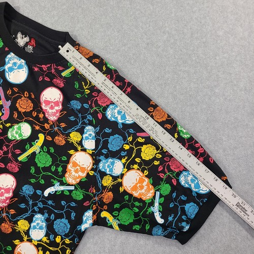 Kandi Floating Skulls Ringer Tee Mens 3XL SS All Over Print Bright Heavy T-Shirt - Picture 10 of 17