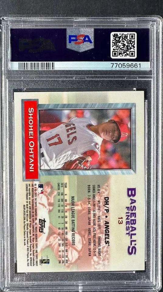 2020 SHOHEI OHTANI Topps Finest Flashbacks #13 Chrome PSA 10 LOW POP - Image 2 of 2