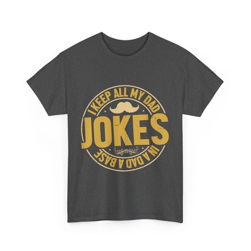 Camiseta unisex de algodón pesado I Keep All My Dad Jokes In A Dad A Base - Imagen 4 de 25
