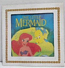 VTG. Carnival Fair Prize Disney The Little Mermaid GLASS OVER CARDBOARD PRINT