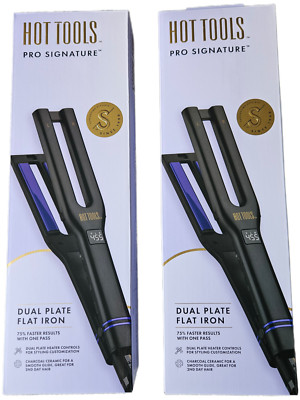 (2) Flat Irons - HOT TOOLS - Pro Signature - Dual Plate Ceramic Flat Irons