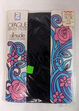 NEW Vintage Zayre Pantyhose Opaque Navy TALL All Nude Sheer Style 8213