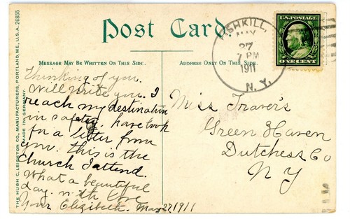 Fishkill NY - FIRST DUTCH REFORMED CHURCH - Postcard Dutchess County - Picture 2 of 2