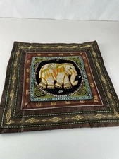 New Thailand Elephant Pillow Case Sequins 16 inch X 16 inch