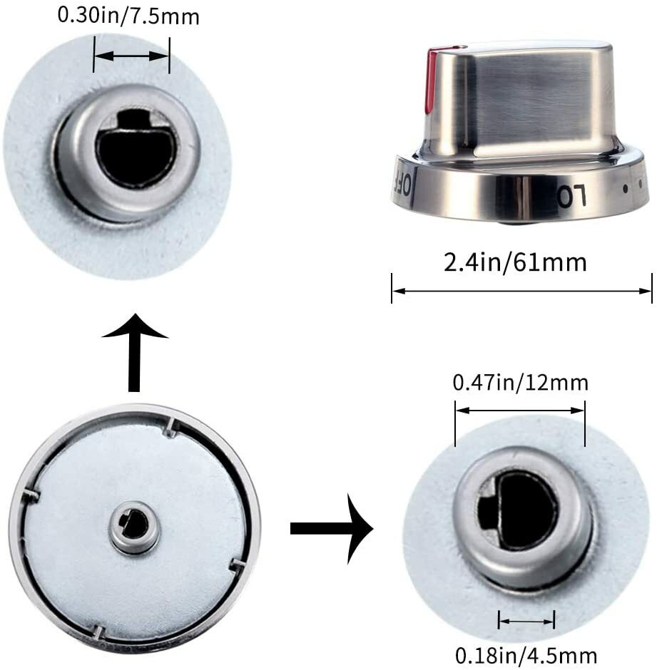 DG6400472A Gas Stove Replacement Knobs for Samsung Range Oven DG68