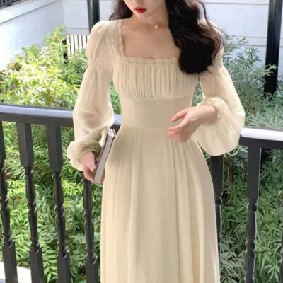 LONG CARDIGAN DRESS VINTAGE, KOREAN STYLE