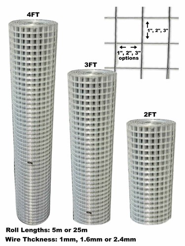 Galvanised Welded Wire Mesh Garden Pet Dog Cat Bird Aviary Rabbit Hutch Fencing Ebay