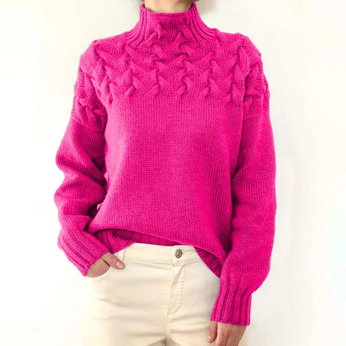 Damen Frauen Strick Rollkragen Pullover Langarm Winter Warm Pullover Oberteil! - Bild 33 von 33
