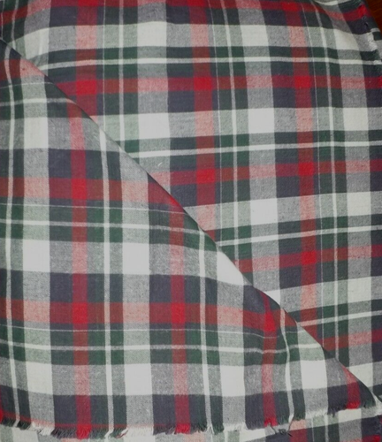 Stoffrest Flanell kariert Baumwolle grau schwarz rot 2 Meter 43 cm breit - Bild 2 von 2