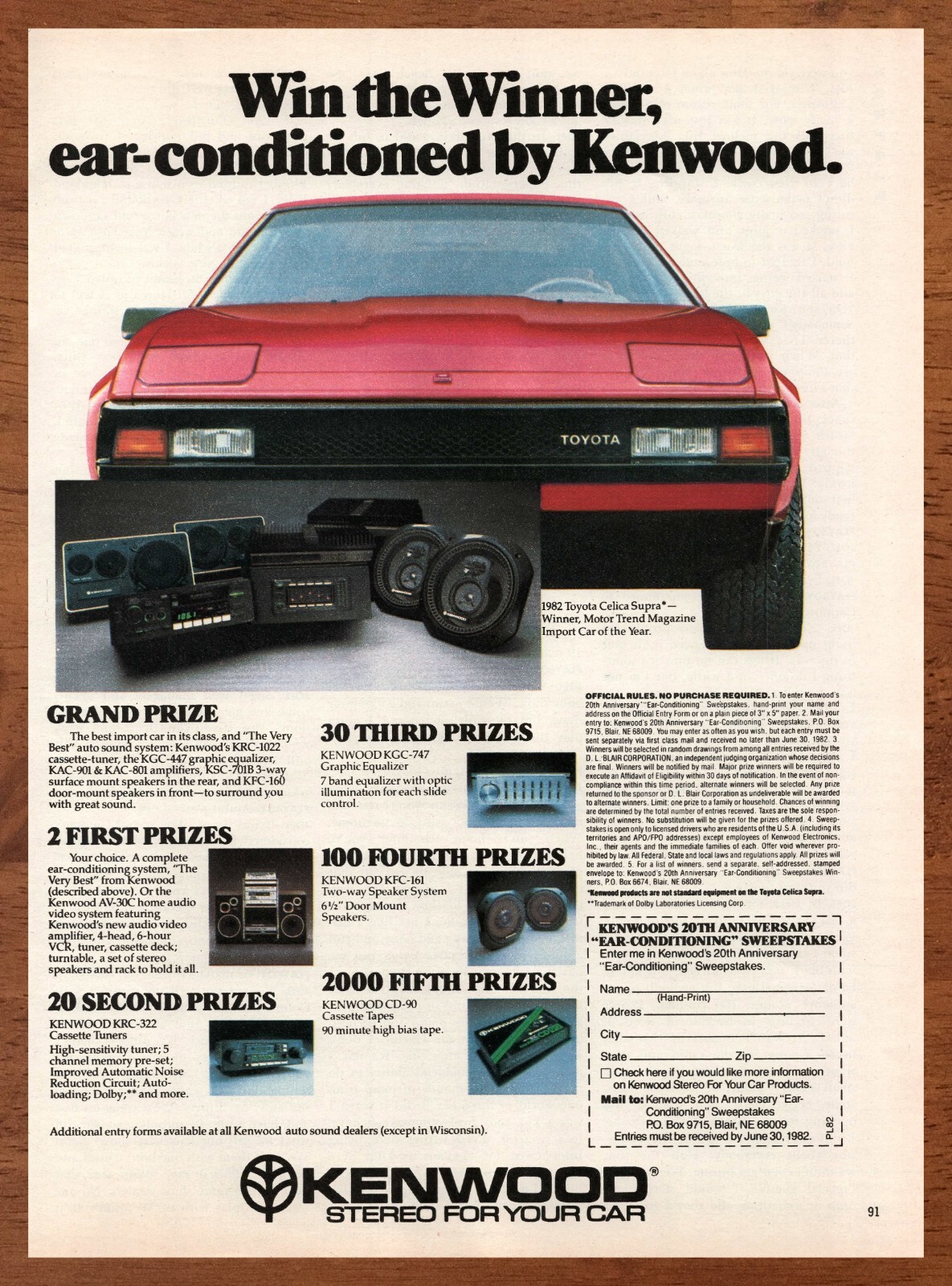 Vintage Print Ad/poster Toyota Celica Supra Man Cave Art