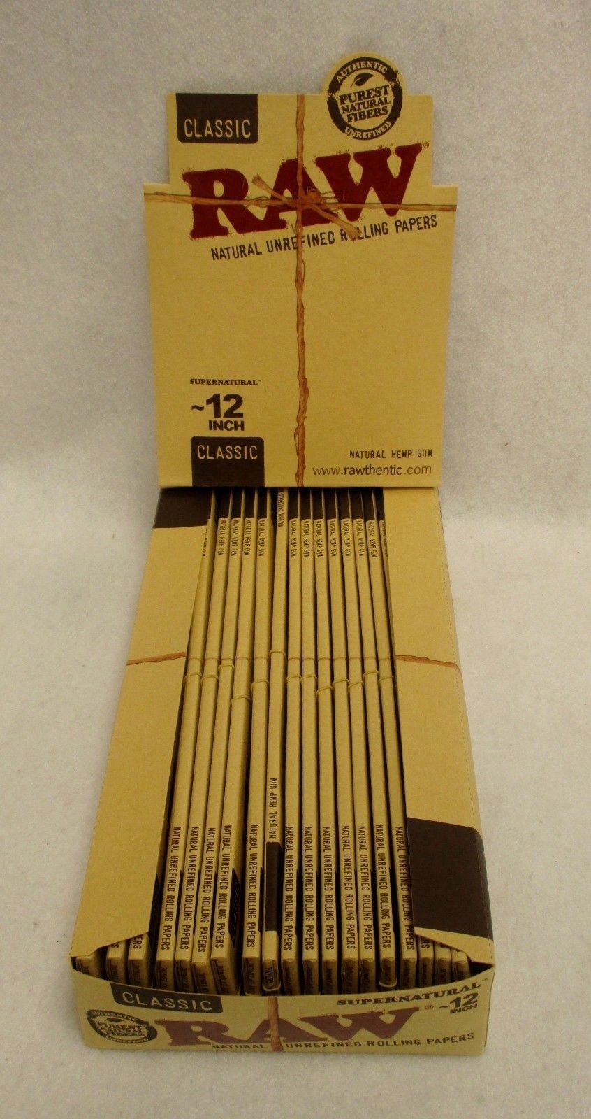 20 Packs RAW Classic Unbleached 12-Inch Rolling Papers – Perfect for Long, Smooth Smoking Sessions