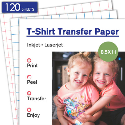 120 Sh Bulk Printable HTV DARK LIGHT T-shirt Transfer Paper for