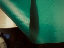 TOUGH GREEN WATERPROOF REINF PVC FABRIC UV ROT RESIST TARP BOAT COVER !