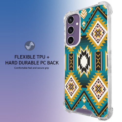 For Samsung Galaxy S20/S21/S22/S23/S24 Western Tribal Prints Clear Bumper Case - Picture 4 of 10