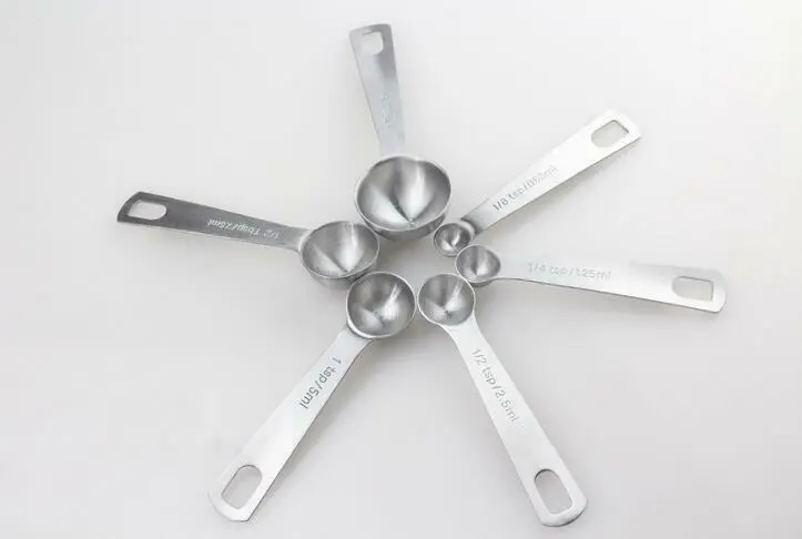 Intsupermai Stainless Steel Measuring Spoons Set of 6 with D-Ring Holder
