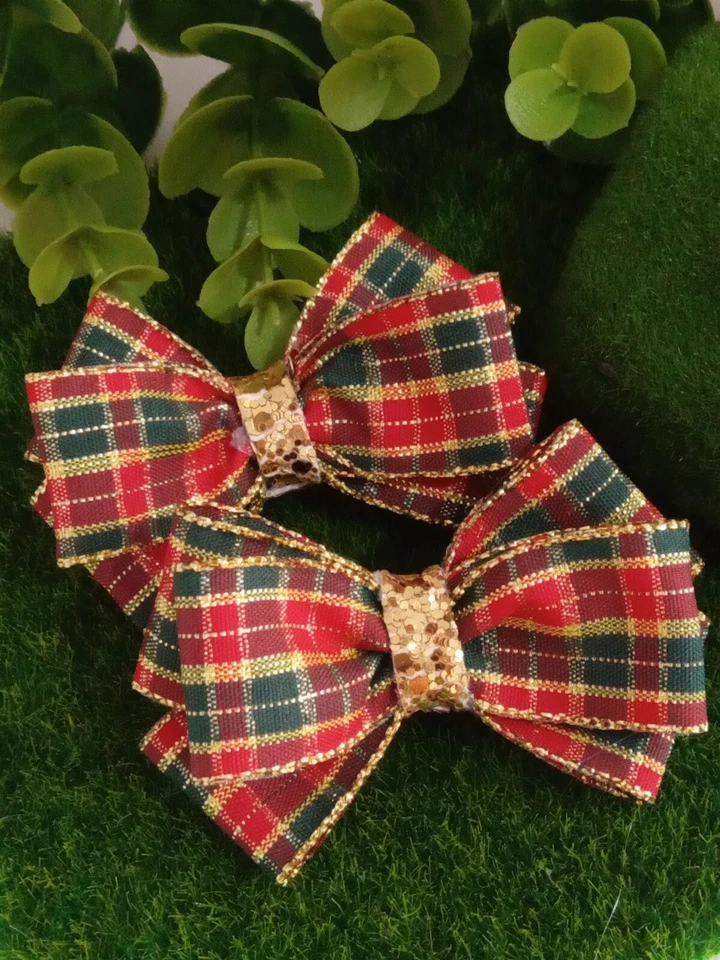 Conjunto de moño de pelo rojo de Navidad accesorios para el cabello para bebés niños pequeños Foto 3 de 4