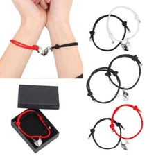 Couple Magnetic Heart Bracelet Matching Distance Faceted Charm Detachable Gifts