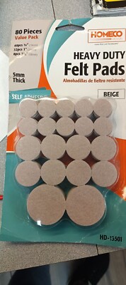 Self-Stick Heavy Duty Furniture Sliders Felt Pads 160 Pieces 2packx80 Homeco 