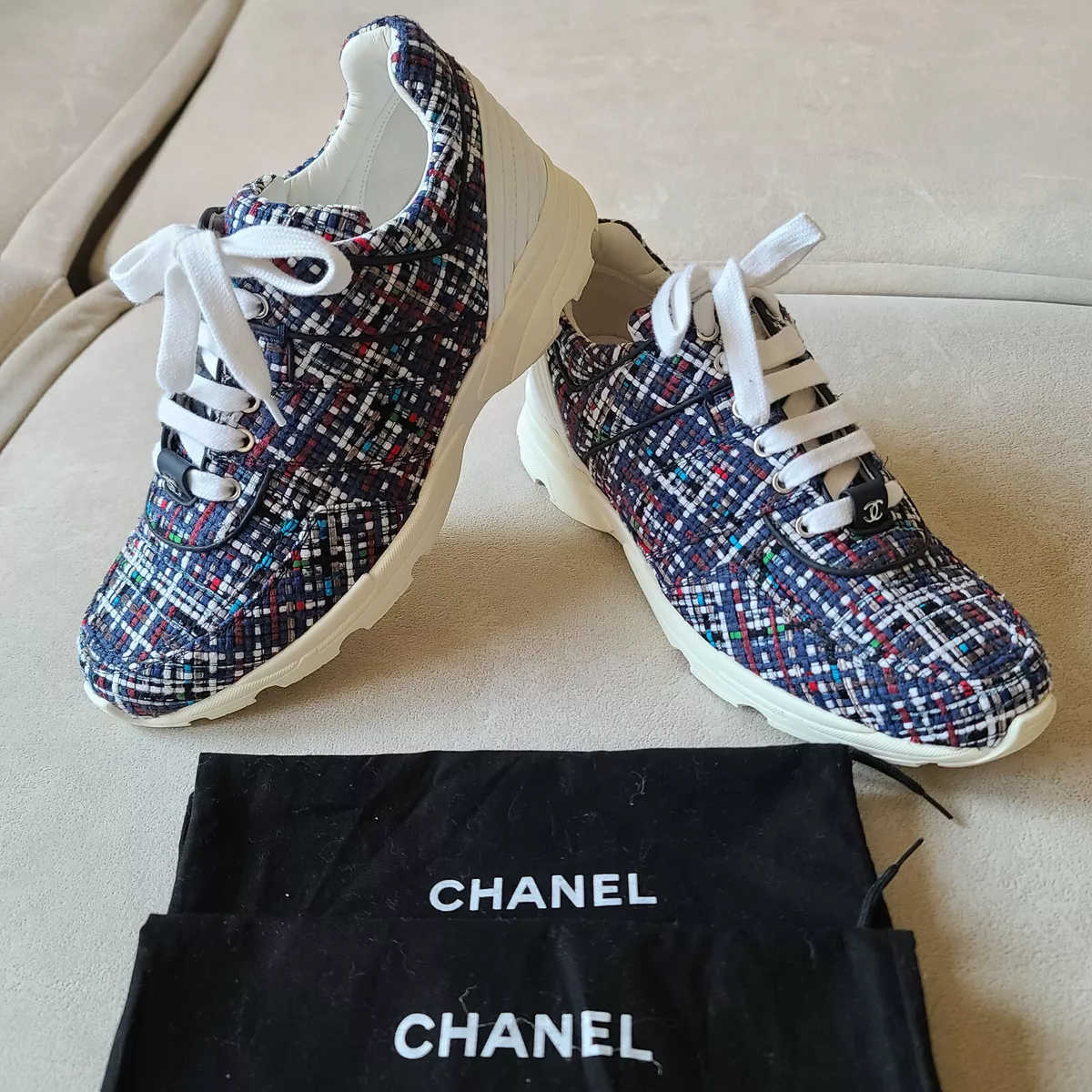 Chanel Sneakers Multiple colors Leather Tweed ref266049  Joli Closet