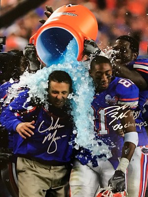 Urban Meyer & Dallas Baker Autographed 16x20 Football Photo