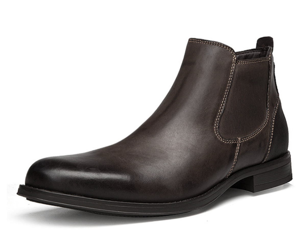 Fashion Men's Side Zip Winter Shoes Motorcycle Ankle Boots Comfort