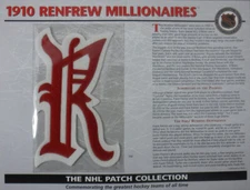 1910 Renfrew Millionaires Willabee & Ward Official NHL Patch 43126