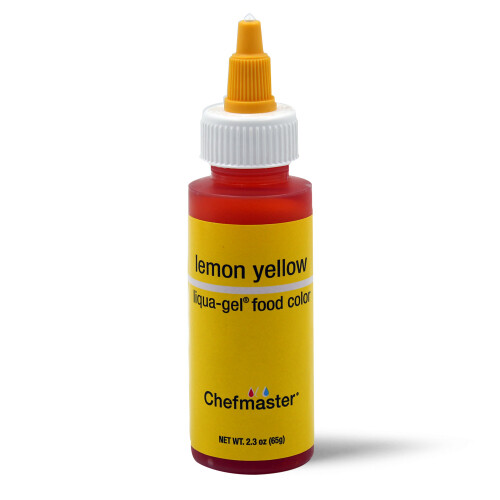LEMON YELLOW Chefmaster Gel Colour 2.3oz 68ml Cake Fondant Buttercream Icing - Picture 2 of 3