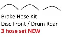 69-72 GM A Body Brake Hose Set Disc Front + Rear Center USA Made New