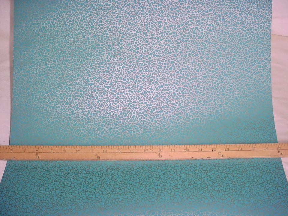 Kravet GP & J Baker PW78017 Ming Teal Blue Silver Crackle Wallcovering Wallpaper - Image 2 of 3