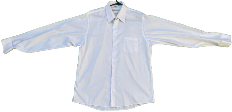 MEN'S WHITE DRESS SHIRT - Size L 16½ - Long Sleeve GEOFFREY BEENE (stains)