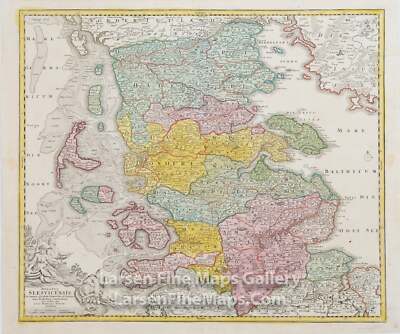 Johann Baptist Homann, Homann Heirs Map of Schleswig-Holstein, Slesvicensis 1762