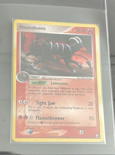 Pokemon TCG Houndoom 7/115 Reverse Holo EX Unseen Forces Holo Rare Stamped
