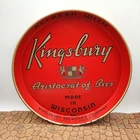 Vintage KINGSBURY Beer Sign Tin Tray MANITOWOC SHEBOYGAN Wisconsin Breweries Bar